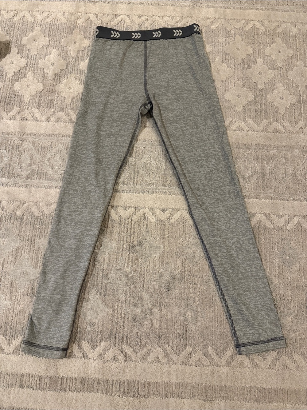 all in motion Gray Kids Thermal Leggings with Navy Trim